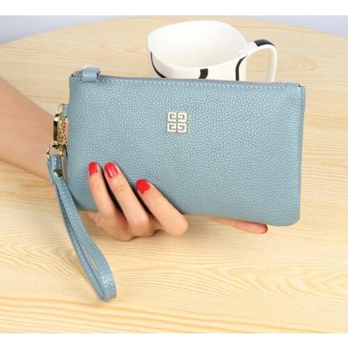 Genuine Leather Head Leather Womens Zipper Hand Bag Long Purse Large Banknote Change Wallet Practical Leisure Retro