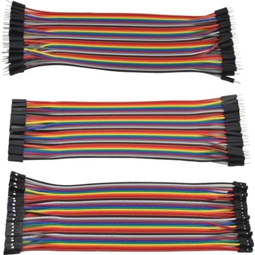 Dupont line 40pcs 10cm/20cm/30cm male to male + male to female and female to female jumper wire Dupont cable for Arduino