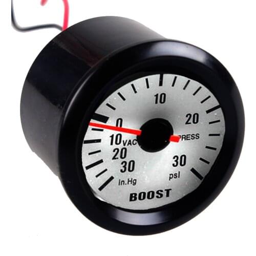 EE support Black Shell White Dial 2" 52mm Car Universal LED Boost PSI Vacuum Gauge Meter Free Shipping