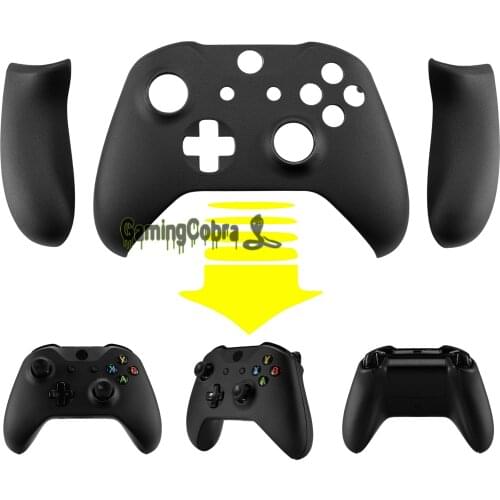 Black Luxury PU Leather Top Shell Faceplate Replacement Parts with Side Rails Panel for Xbox-One X & S Controller