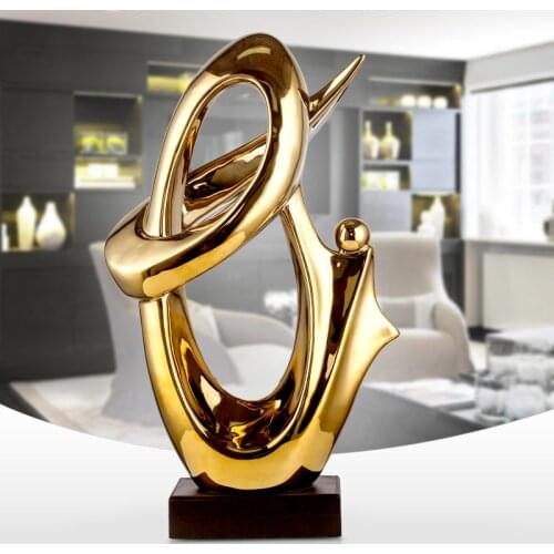 European Modern Ceramic Abstract Sculpture Art Decoration Gift Home Decor Living Room Home Office Handicraft Small Size Statue