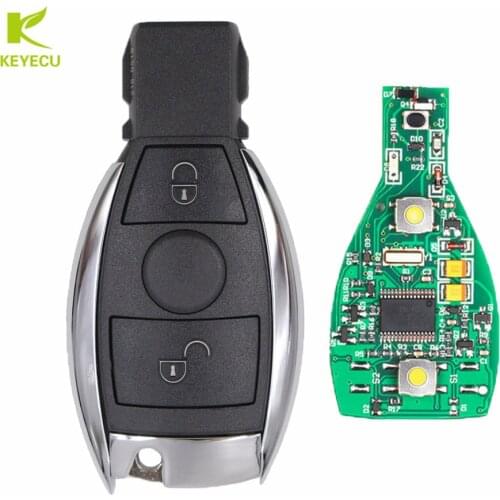KEYECU New Replacement Remote Car Key Fob 2 Button 315MHz/ 433MHz NEC Chip for Mercedes-Benz 2000-2014, Support NEC & BGA