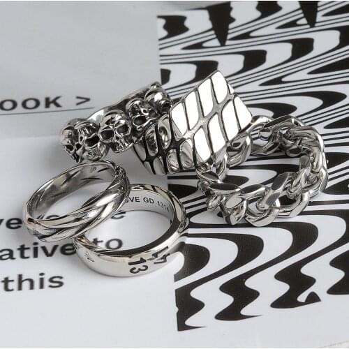 316L Stainless Steel Rings for Women Braided Twisted Signet Chunky Stacking Band Jewelry Statement Ring Party Accessories