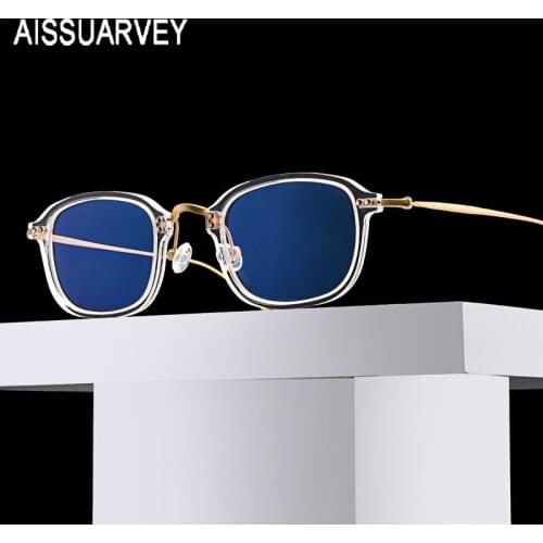 Small Square Titanium Glasses Frames Women Men Glasses Eyeglasses Frame Vintage Optical Prescription Designer Clear Transparent