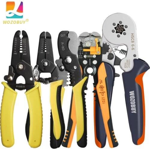 Ferrule Crimping Tool Kit AWG23-7 Self-adjustable Ratchet Cable Wire Stripper Tool Kit Plier Tool Set Wire Crimp Wire Terminal