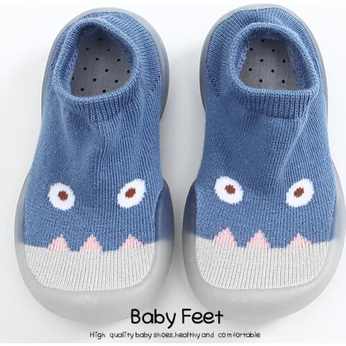 Baby Boys Girls Sock Shoes Autumn Non-slip Floor Socks Kids Soft Rubber Sole Toddler Shoes Socks Baby Socks with Rubber Soles