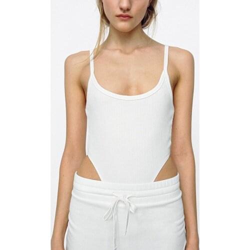 New summer ladies white black jumpsuits slim sexy knit rompers halter playsuit