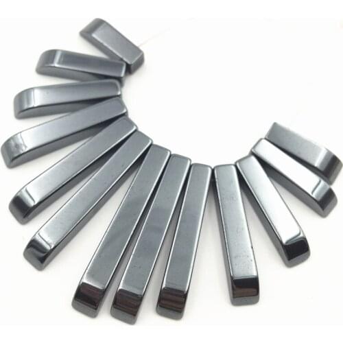 Charms Pendant Black Natural Hematite Stone Rectangle Pendants for Jewelry Making DIY Necklace Pendant Accessories Findings A53