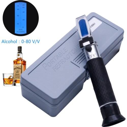 Handheld Alcohol Concentration Detector Of Liquor Alcohol Meter Refractometer 0-80% v/v Alcoholometer Oenometer