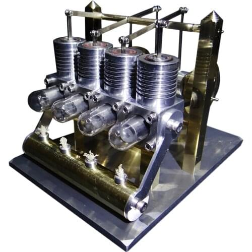 Professional Version Domineering 4 Cylinder Row Balance Powerful Stirling Engine Model Building Kits Toys For Children