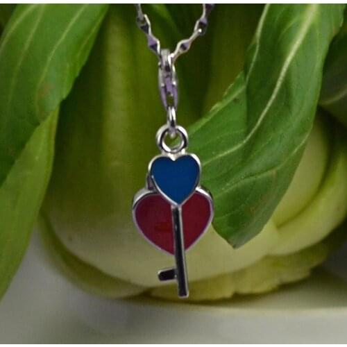 Guarantee Plain 925 Sterling Silver, CZ, Cubic , KEY & Lock Pendant , 2.1g, PE1444