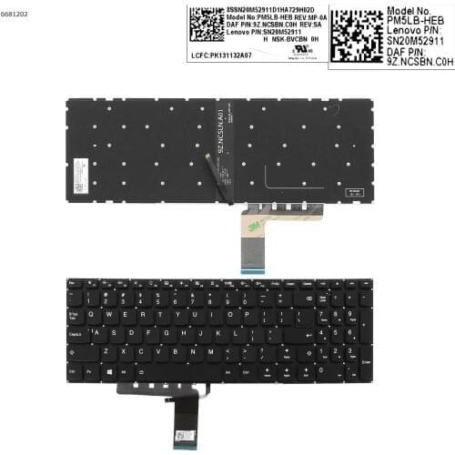 US Layout New Replacement Keyboard for Lenovo Ideapad 310-15IKB 310-15ISK 310-15ABR 310-15IAP Laptop with Backlit NO Frame