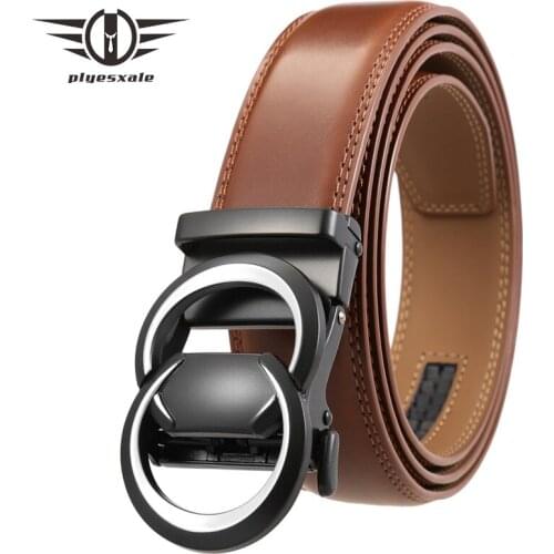 Highly Durable Genuine Leather Ratchet Belt Men Luxury Male Cowskin Jeans Belt 2021 New Fashion Mens Casual Formal Belts B410