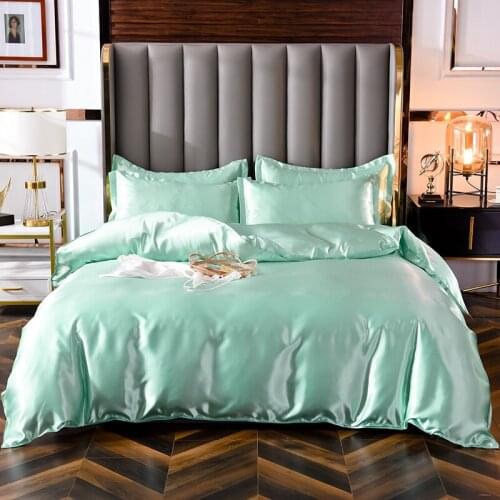 Luxury bedding Quilt cover Sateen Fabric Bedding Bed Comforter King Size Single Bed Duvet Cover (No Pillowcase)