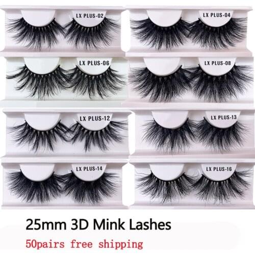 25M Luxury Plus Wholesale 50 Pairs Dust Cover Eyelashes 3D Mink Lashes Handmade Dramatic Lashes 40 Styles Cruelty Free Mink Lash