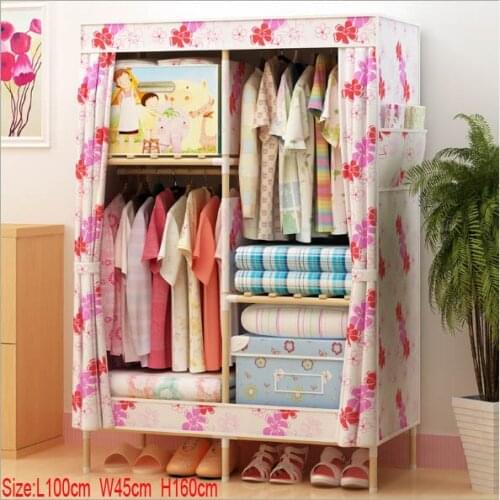 Solid Wood Wardrobe Closet length 100 cm