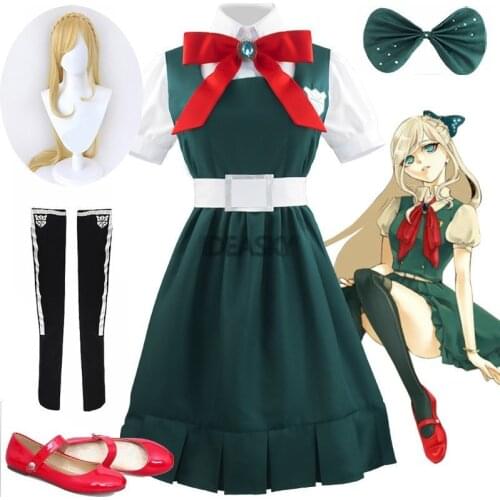 Super Danganronpa 2 Sonia Nevermind Cosplay Costume Wig shoes Japanese Anime Sayonara Zetsubo Sensei Gakuen School Uniform Women
