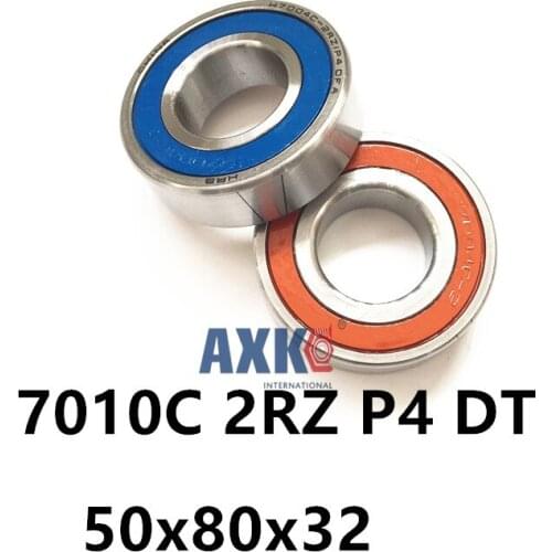 Speed Spindle Bearings Contact KOYO NSK 1 Pair Angular AXK Steel Ra 0.05 Inc ABEC-7 Ask 7010 7010C 2RZ P4 DT 50x80x16 50x80x32