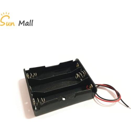 1PCS Black Plastic 3x18650 Battery Storage Box Case 3 Slot Way DIY Batteries Clip Holder Container With Wire Lead Pin