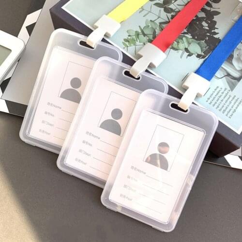 1pc Transparent Employees Staff ID Work Card Cover Badge Holder Pretection Case Bus Pass Access Card Sleeve Name Tag Card Bag