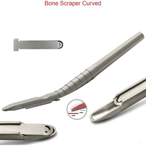 1 Pcs Dental Implant Bone Scraper Instrument Stainless Steel Tool Surgical Collector Straight and Curved for Choose