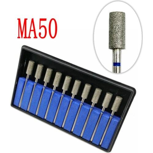 10pcs Dental Part Electroplated Diamond Point Polisher Dental HP Diamond Burs HP Rotary Bur Set Dental Lab 2.35mm Shank