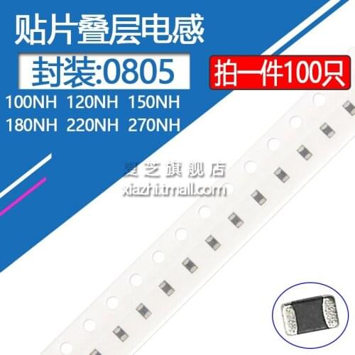 100pcs/lot 0805 SMD high frequency laminated inductance 100NH 120NH 150NH 180NH 220NH 270NH 10