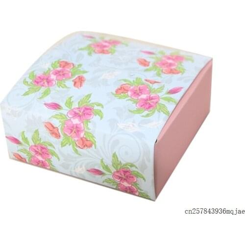 100pcs Pink Flower Cake Box Candy Boxes Decorative Wedding Box Gift Packing Wedding Party Favors