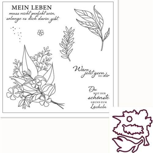 14x14 Cartoon Flowers Transparent Silicone Rubber Stamp and Metal Die Sheet Cling Scrapbooking DIY Cute Pattern Photo Album