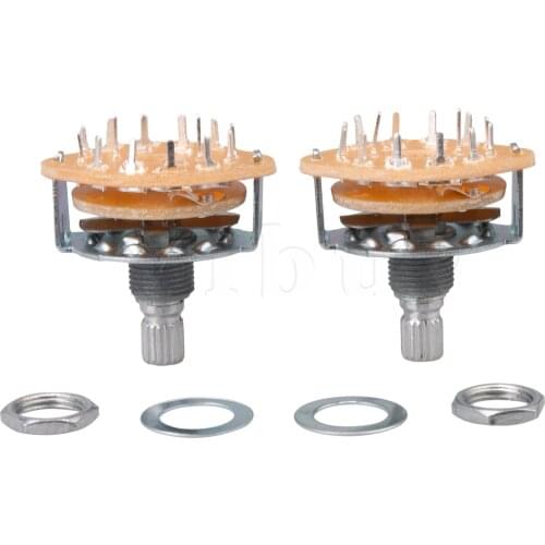 Yibuy Channel Band Rotary Switch Selector 2-Pole 6-Position 1 pair