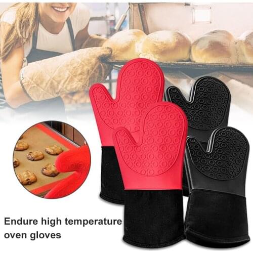 2 Pcs Silicone Oven Mitts Gloves Heat Resistant Non-Slip for Kitchen Cooking Baking RE