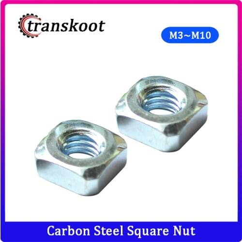 50Pcs DIN557 M3 M4 M5 M6 M8 M10 Carbon Steel Square Nut
