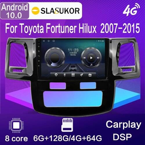 9'' IPS Android 10 Car Radio Player For Toyota Fortuner Hilux 2007-2015 Multimedia Video Player Navigation GPS Auto Stereo WIFI
