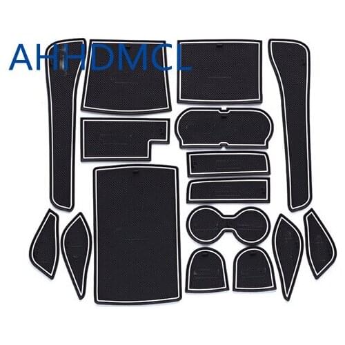 AHHDMCL Car Door Groove Mat Gate Slot Cup Armrest Storage Pad Mat For Toyota Crown 14th Generation 2015 2016 2017 2018