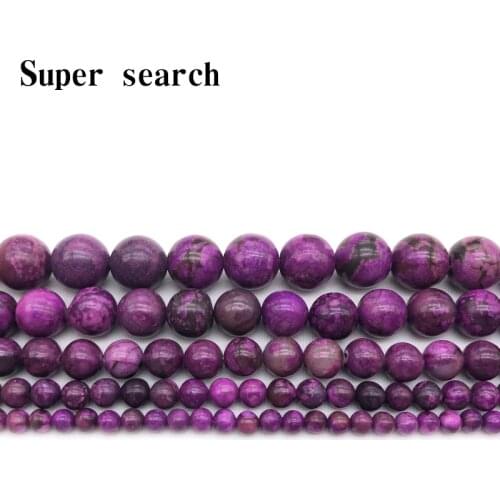 Aladdin 6/8/10/12MM Top Quality Deep purple Sugilite Agat Crystal Charoite Quartz Round Bead Diy Making Jewelry Accessories
