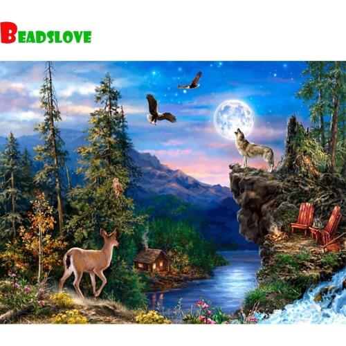 Full 5D Diy Diamond Painting Forest animals Diamond Embroidery Round square Rhinestones Cross stitch home decor G43