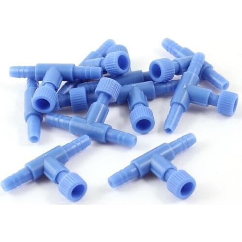 CNIM Hot 10 Pieces Plastic Aquarium Fish Tank 2 Way Air Pump Control Valves, Blue