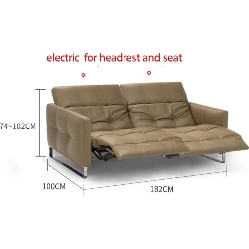 Electric recliner relax theater living room Sofa bed 2 seat functional genuine leather couch Nordic Cinema door to door delivery