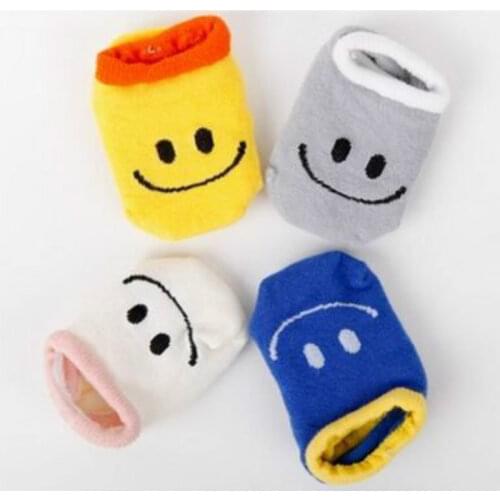 4pairs/lot Cotton Smile Baby Boat Sock Infant Kids Sneaker Socks Cartoon Newborn Slipper Socks