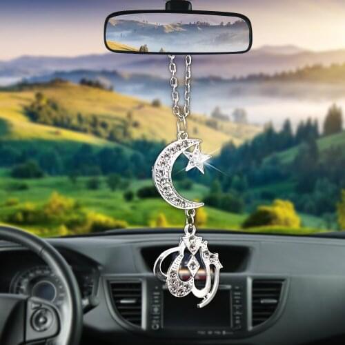 Automobiles Interior Creative Ornaments Rearview Mirror Decoration Moon star islam Pendant Interior Cars Accessories gifts