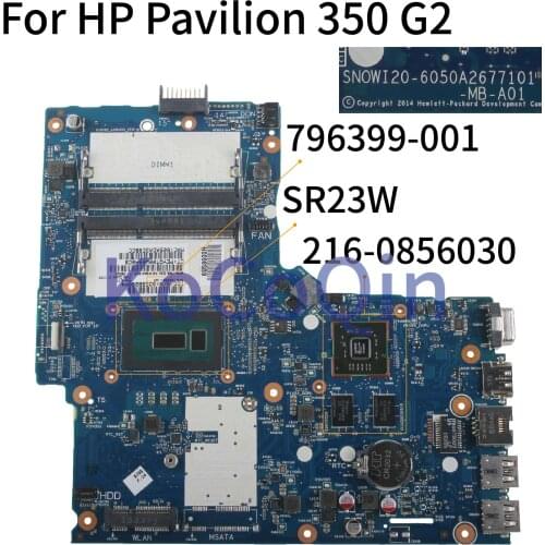 KoCoQin Laptop motherboard For HP Pavilion 350 G2 I7-5500U Mainboard 796399-001 796399-501 6050A2677101-MB-A01 SR23W 216-0856030