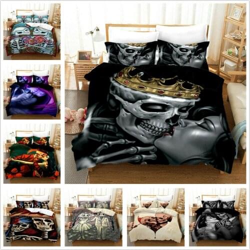 True Love Skull Home Textile Pillow Case 3D Bed Linen Duvet Covers Comforter Bedding Sets Bed Set Home Decor Bedding