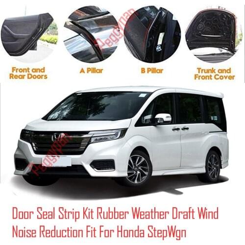 Door Seal Strip Kit Self Adhesive Window Engine Cover Soundproof Rubber Weather Draft Wind Noise Reduction Fit For Honda StepWgn