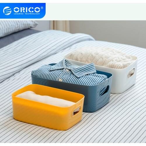 ORICO Household Storage Box Clothes Toy Snacks Book Sundries Cosmetics Set Plastic Storage Boxes for Bedroom Bathroom Home 1Pcs