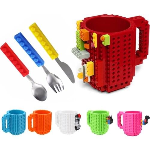 350ML Creative Mug Cup for Milk Coffee Water Build-On Brick Type Mug Cups Water Holder for LEGO Building Blocks
