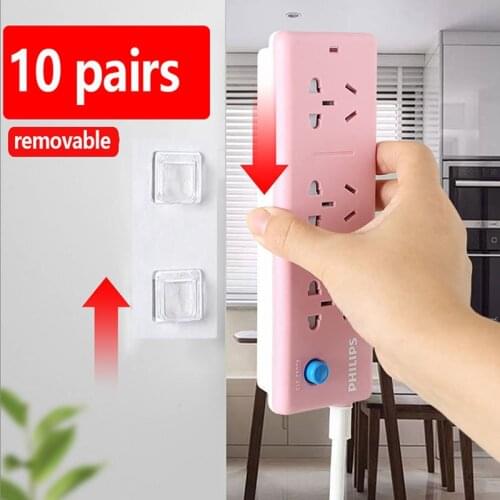 Double-sided Adhesive Wall Hooks Hanger Strong Transparent hooks for home Kitchen and Bathroom Suction cup Wall Holder 5/10 sets