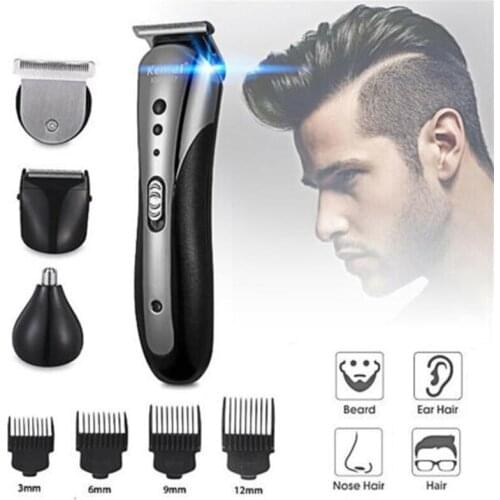 All in1 Men Rechargeable Hair Clipper Cutting Waterproof Wireless Electric Shaver Beard Nose Ear Shaver Hair Trimmer