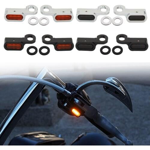 Motorcycle 12V LED Mini Turn Signals Indicators Running Light With E Mark For Harley Touring Street Glide 14-20 Softail 16-17