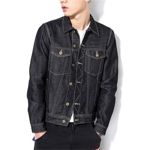 2018 Spring Men Jacket And Coats Casual Denim Jacket Fashion mens jeans jacket Long Sleeve Outwear Male Cowboy Retro Jacket