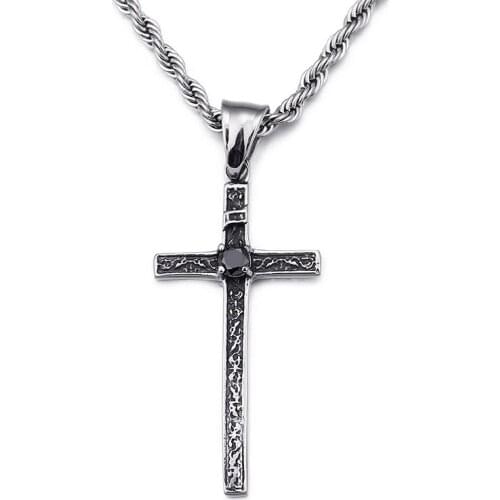 Mens Titanium Steel Pendant Europe and America Retro Cross Trend Simple Jewelry